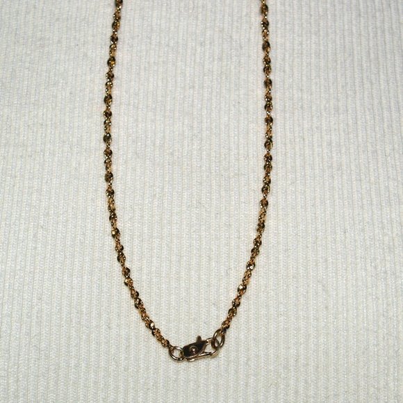 19" Gold Plated Necklace with Oval Tiger Eye Pendant - Picture 6 of 7